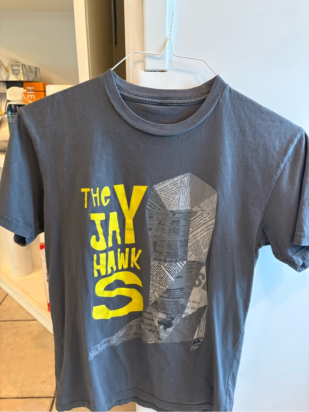 American Apparel Charcoal Gray theJayhawks Graphic Tee size small unisex